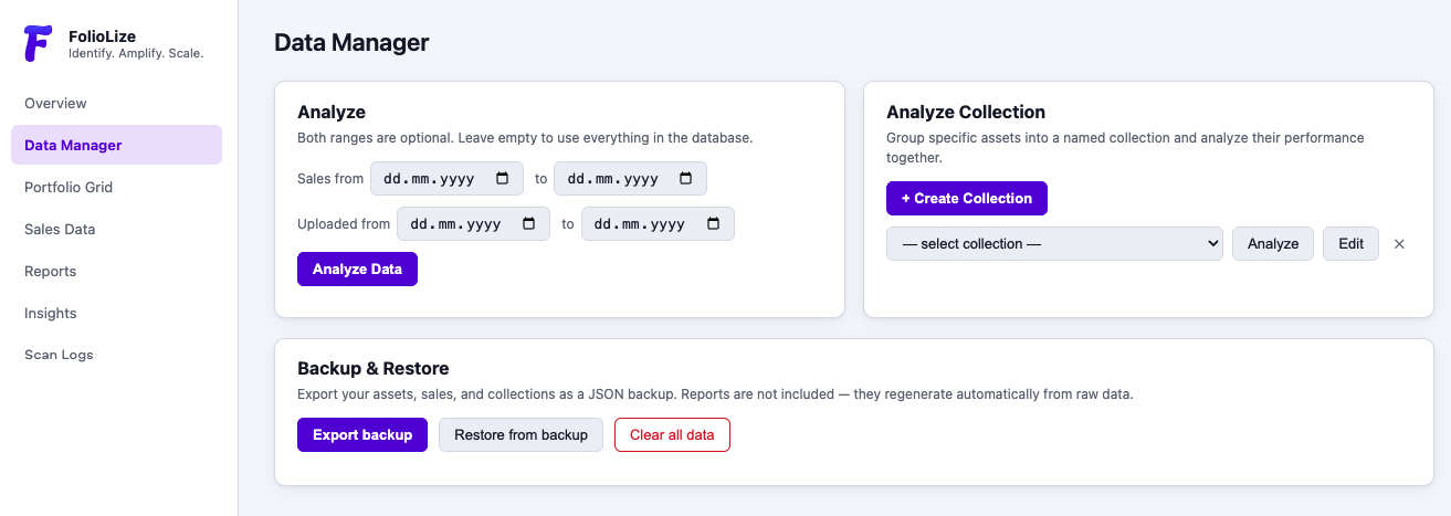 Data Manager Tab